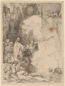 ラザロの復活：小皿 作： Rembrandt van Rijn
