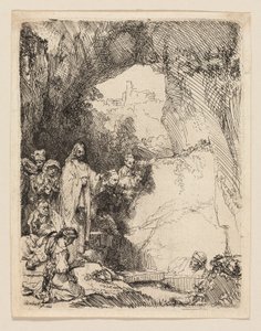 ラザロの復活：小皿 作： Rembrandt van Rijn
