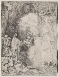 ラザロの復活：小皿 作： Rembrandt van Rijn