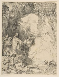 ラザロの復活、小皿、1642年。 作： Rembrandt van Rijn