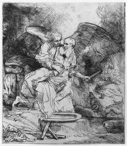 アブラハムの犠牲、1645 作： Rembrandt van Rijn