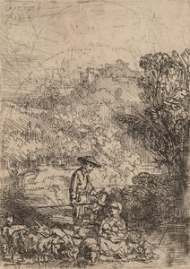 羊飼いとその家族、1644年。 作： Rembrandt van Rijn