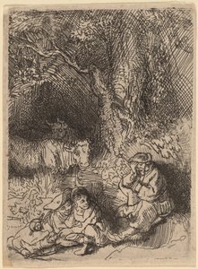 眠る牧夫 作： Rembrandt van Rijn