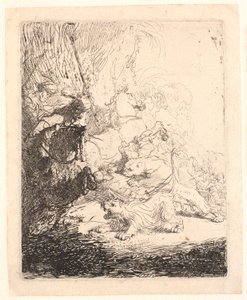 小さなライオン ハント (2 頭のライオン) 作： Rembrandt van Rijn
