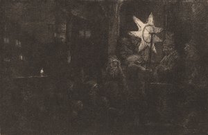 王の星：夜の作品、c。 1651年。 作： Rembrandt van Rijn