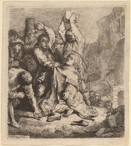 聖ステパノの投石 作： Rembrandt van Rijn