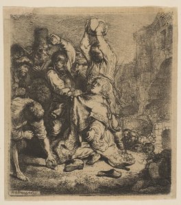 セントステファンのストーニング、1635年。 作： Rembrandt van Rijn