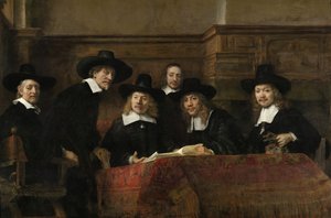 アムステルダムドレイパーズギルドの監視員、「シンジクス」として知られる1662 作： Rembrandt van Rijn