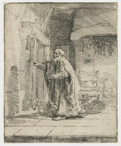 トビトの盲目：大きな皿 作： Rembrandt van Rijn