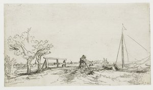 アムステル川のクライン コストヴェローレン橋 作： Rembrandt van Rijn