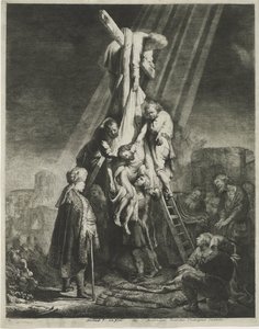 十字架からの降下：二皿目 作： Rembrandt van Rijn