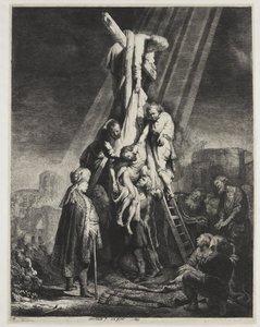十字架からの降下：二皿目 作： Rembrandt van Rijn