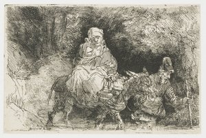 小川を渡ってエジプトへの飛行 作： Rembrandt van Rijn