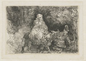 小川を渡ってエジプトへの飛行 作： Rembrandt van Rijn