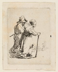 男と女の 2 人のトランプ 作： Rembrandt van Rijn