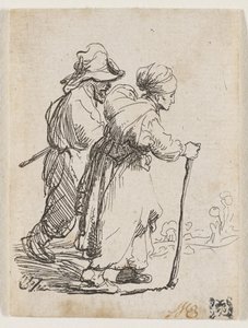 二人の浮浪者、男と女 作： Rembrandt van Rijn