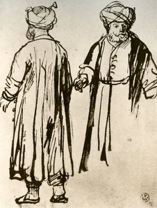 2人のトルコ人の歩行、1913年。 作： Rembrandt van Rijn