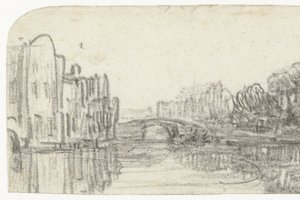Nieuwezijds Voorburgwal の眺め 作： Rembrandt van Rijn