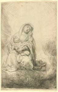 雲の中の聖母子 作： Rembrandt van Rijn