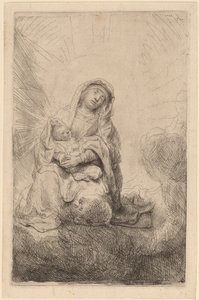 雲の中の聖母子 作： Rembrandt van Rijn
