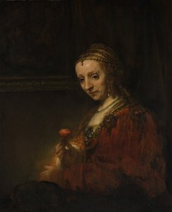 ピンクの女性、1660年代初頭。 作： Rembrandt van Rijn