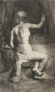 矢を持つ女性、1661年。 作： Rembrandt van Rijn