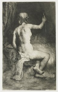 矢を持つ女性 作： Rembrandt van Rijn