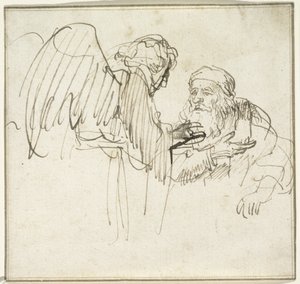 ザカリアと天使、1635年頃 作： Rembrandt van Rijn