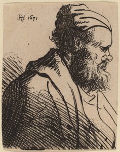 帽子をかぶった短鼻の男 作： Rembrandt van Rijn and Studio of Rembrandt