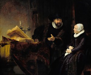 メノナイト説教者アンスローと彼の妻 作： Rembrandt van Rijn