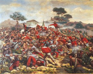 カラタフィミの戦いでのジュゼッペ・ガリバルディ 作： Remigio Legat