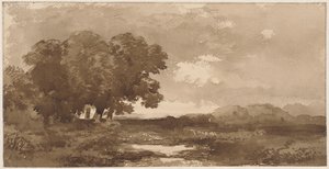 左側に樹木群のある風景 作： Remigius Adrianus Haanen
