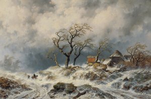 オランダの冬の風景 (吹きだまり) 作： Remigius Adrianus van Haanen