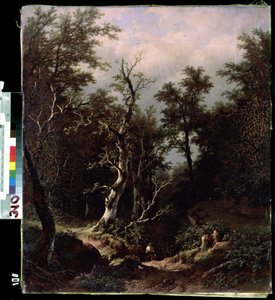 Paysage de foret (森の風景)。 Peinture de Remigius Adrianus van Haanen (Remy または Remi Adrien van Hannen) 作： Remigius van Haanen