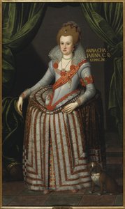 ブランデンブルクのアン キャサリン王女、デンマーク ノルウェーの王妃 - デンマークとノルウェーの女王、ブランデンブルクのアン キャサリン王女 (1575-1612) の肖像、Petersen (Piettersz)、Remmert (ca. 1575-1649) 作。 キャンバスに油彩。 サイズ: 207x123cm 作： Remmert (c.1575 1649) Petersen