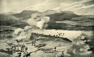 「コレンソの戦い - トゥゲラ川を渡ろうとするダブリンのフュージリアーズ」、1900 年 作： ルネ・ブル