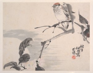 動物、花と鳥、19世紀。 作： Ren Yi