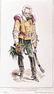 ジャック・オッフェンバック：「パリジェンヌの生活」。プエルトリコのマラガ将軍、ドラナーの衣装。1866. 作： Renard Jules Draner