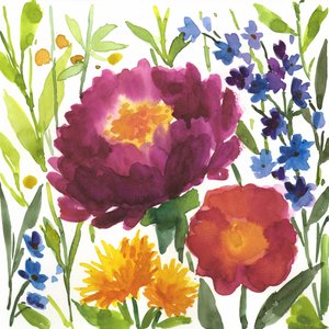 色鮮やかな花の庭 作： 