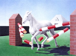 障害物, 2004, 色鉛筆画、紙 作： Rene Boin