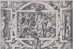 ジャイアンツに岩を投げるジェイソン 作： Rene Boyvin