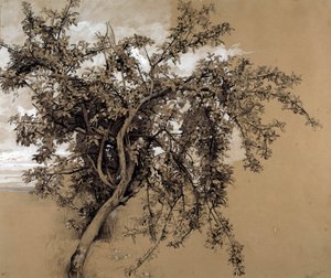 ルネ・エルネスト・ユエ（1876-1914）による木炭リンゴの木、1913年パリ、オルセー美術館 作： Rene Ernest Huet