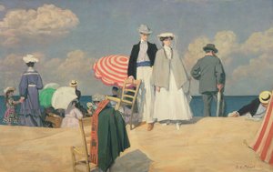 ザ ビーチ アット カブール 作： René François Xavier Prinet