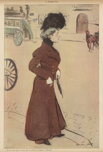 ランデブーの予定で立ち上がった女性（カラーリトグラフ 作： Rene George Hermann Paul