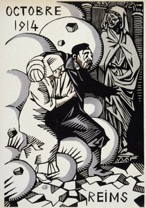 1914年10月、ランス - Herman Paulによるドローイング - "Calendar of War" ed.1916 作： Rene George Hermann Paul