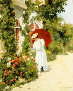 レッドパラソル、1891年 作： Rene Joseph Gilbert