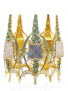 アールヌーボー「スピードウェル」ブレスレット、1900年頃（ガラス、エナメル、金 作： Rene Jules Lalique