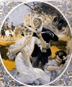 庭の遊び：ハコベのゲームの準備、世紀の初め。イラスト：Rene Lelong（1871-1933 作： Rene Lelong