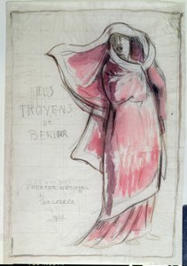 1921年のオペラドパリでの公演のためにヘクトルベルリオーズ（1803-69）が作曲したLes Troyens（The Trojans）を宣伝するポスターのデザイン（紙と鉛筆） 作： Rene Piot
