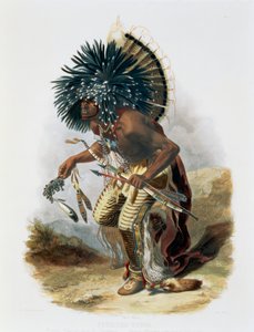 「ペフリスカ・ルパ、犬の踊りの衣装を着たミナタルの戦士」、1843年